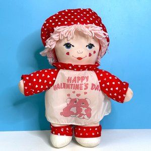 VERY RARE Vintage Interpur Nylon Happy‎ Valentines Day 14" Plush Stuffed Doll
